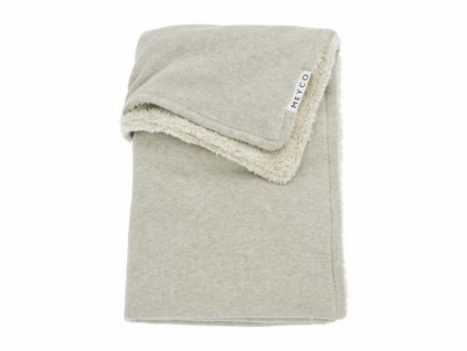 Meyco deka do kočárku/kolébky fleece Knit basic 75x100 cm sand melange