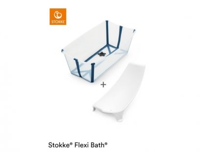 Stokke Skládací vanička Flexi Bath® XL s lehátkem, Transparent Blue