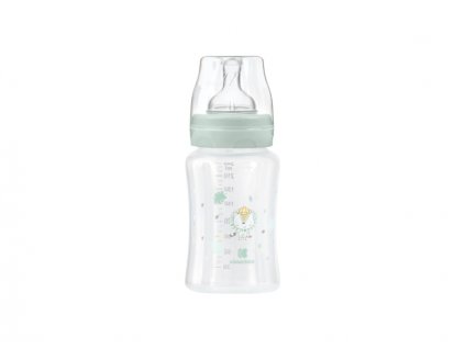 KikkaBoo Kojenecká láhev 240ml 3m+ Jungle King Mint