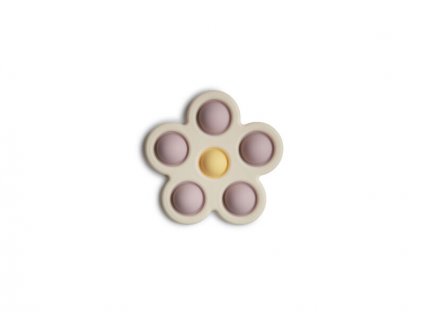 MUSHIE Silikónová hračka pop-it Flower, soft-lilac-pale-daffodil-ivory