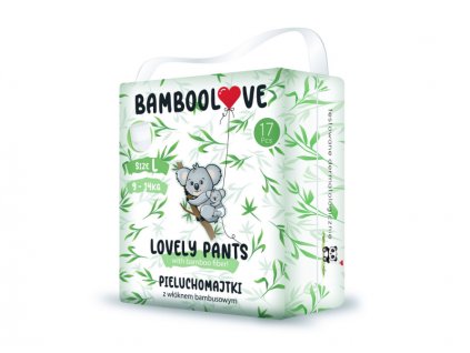 Bamboolove Plenkové kalhotky jednorázové bambus vel. L 9-14 kg 17 ks