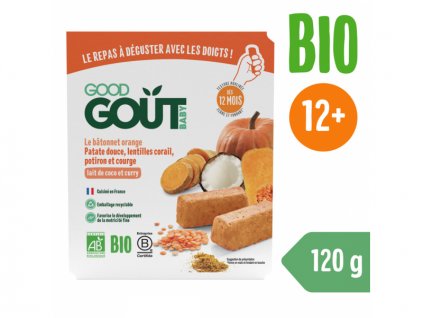 Good Gout BIO BLW Tyčinky z červené čočky a dýně (120 g)