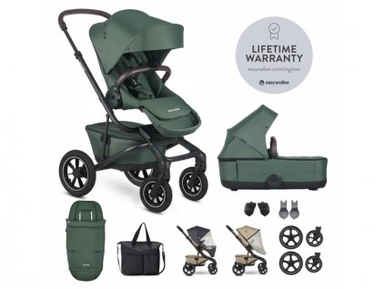 Easywalker Set XXL kočárek kombinovaný Jimmey Air Pine Green s příslušenstvím