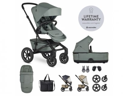 Easywalker Set XXL kočárek kombinovaný Jimmey Air Thyme Green s příslušenstvím