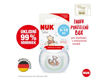 NUK Dudlík Star DISNEY Medvídek Pú 6-18 m. BOX