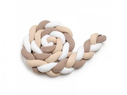 T-TOMI Pletený mantinel 180 cm White-Beige-Mocca