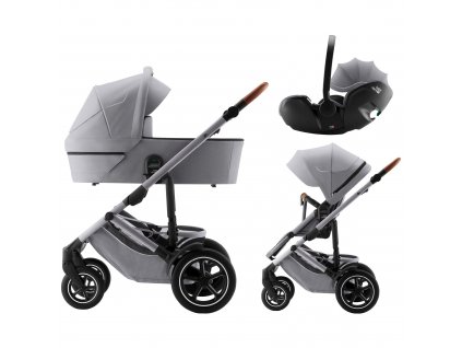 Britax Römer SET 3v1 Smile 5Z + hl. korba + autosedačka Baby-Safe PRO, Frost Grey