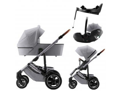 Britax Römer SET 4v1 Smile 5Z + hl. korba + autosedačka Baby-Safe PRO + Vario Base 5Z, Frost Grey