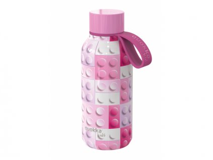 Nerezová termoláhev Solid Kids s poutkem Pink Bricks 330 ml