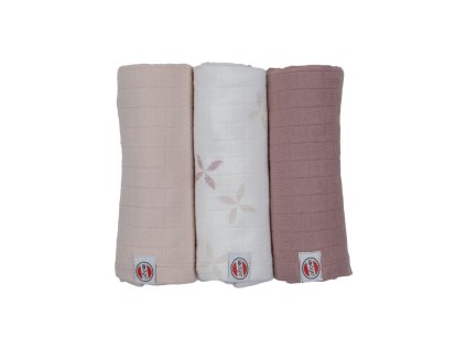 LODGER Swaddler Solid Matcha 3balení 70 x 70 cm Rose