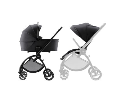 Britax Römer SET 2v1 kočárek Rio + hluboká korba Style Carbon Black