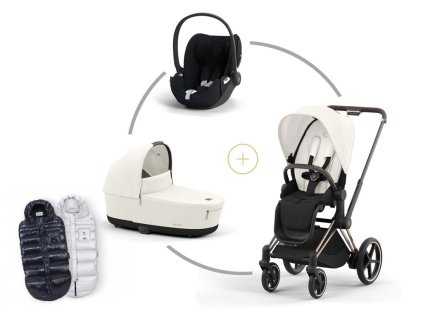 Cybex PRIAM set podvozek + korba + potah sezení + Cloud T Plus Off White + DÁREK FUSAK CYBEX Arctic ZDARMA