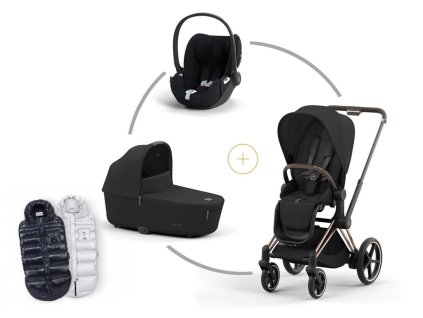 Cybex ePRIAM set podvozek + korba + potah sezení + Cloud T Plus Sepia Black + DÁREK FUSAK CYBEX Arctic ZDARMA