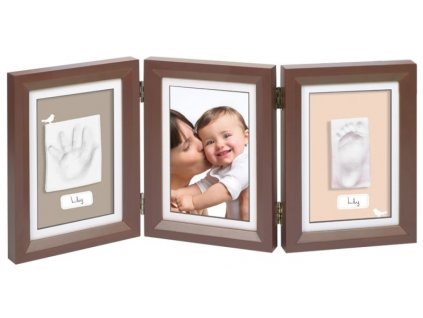 Dřevěný rámeček pro otisk My Baby Touch Double Brown - VÝPRODEJ DVOREČEK