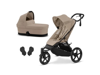 Cybex AVI SPIN BLACK Almond Beige | beige + korba Cot S + adaptéry
