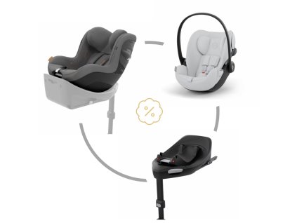 Cybex set Comfort Cloud G i-Size Fog Grey-Light Grey + Sirona G i-Size Lava Grey-Mid Grey + Základna G/Black