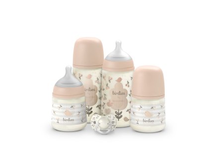 SUAVINEX PREMIUM NOVOROZENECKÝ SET BIRDIES - růžový