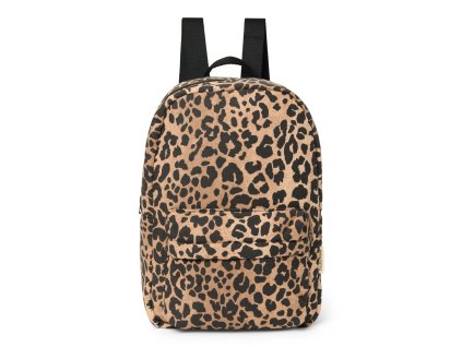 STUDIO NOOS Cotton Midi BACKPACK - batůžek s přední kapsou | Brown Leopard