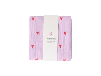 STUDIO NOOS SWADDLE ZAVINOVAČKA Print Large | Purple Hearts