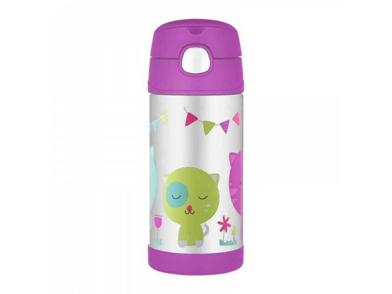 Thermos Dětská termoska s brčkem - kočka