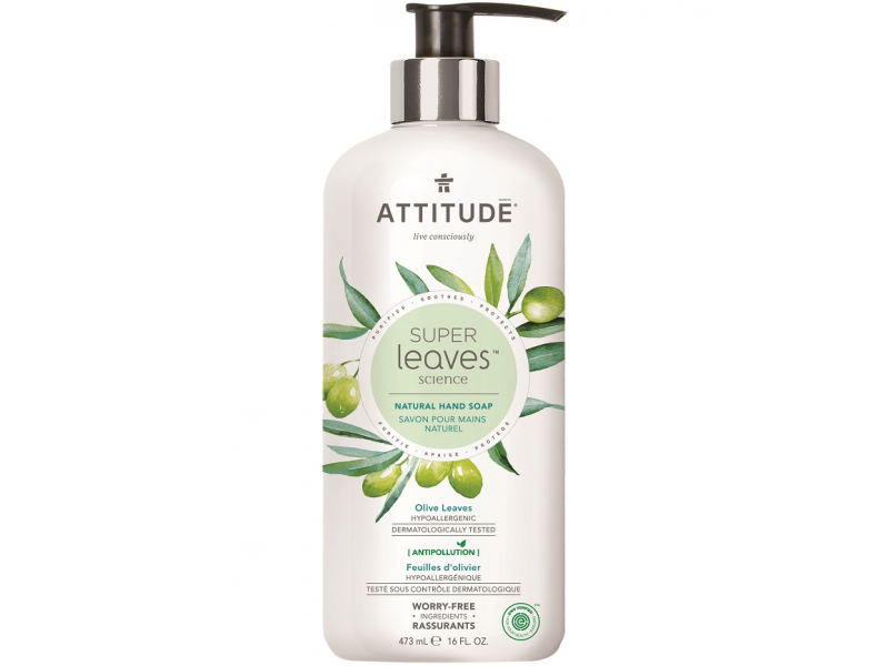 Levně Attitude Přírodní mýdlo na ruce Super leaves s detox. účinkem - olivové listy 473 ml
