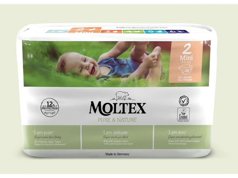 Levně Moltex Pure & Nature Plenky 2 Mini 3-6 kg (38 ks)_NEW