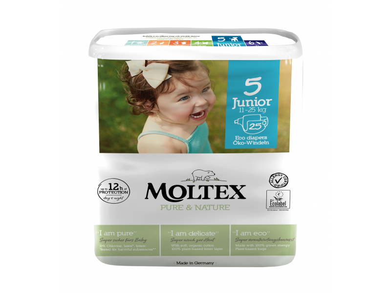 Levně Moltex Pure & Nature Plenky 5 Junior 11-16 kg (25 ks)_NEW