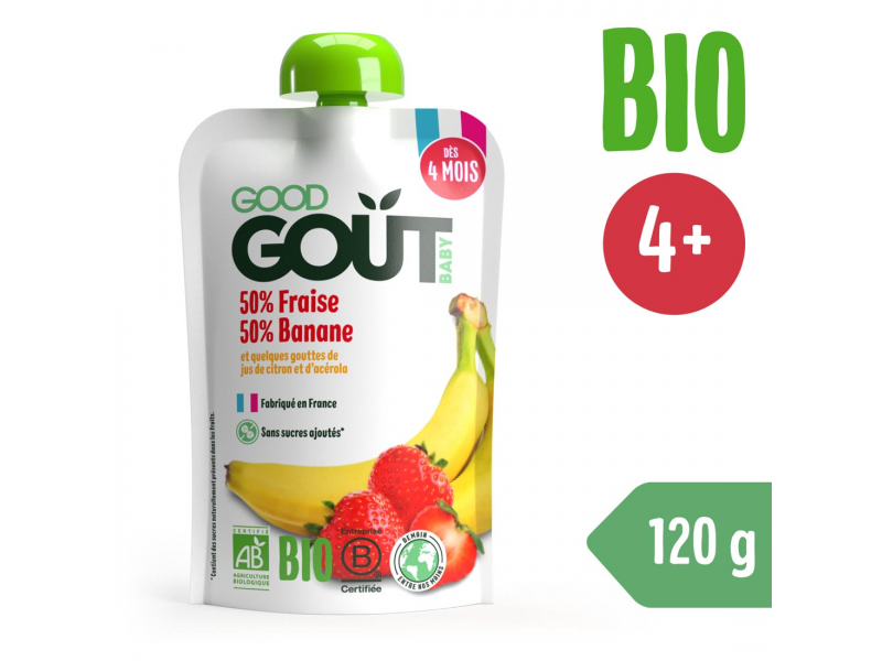 Levně Good Gout Kapsička BIO Jahoda s banánem (120 g)