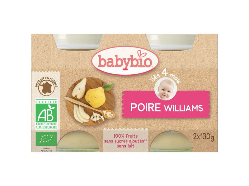 Levně BabyBio příkrm hruška Williams 2x130g