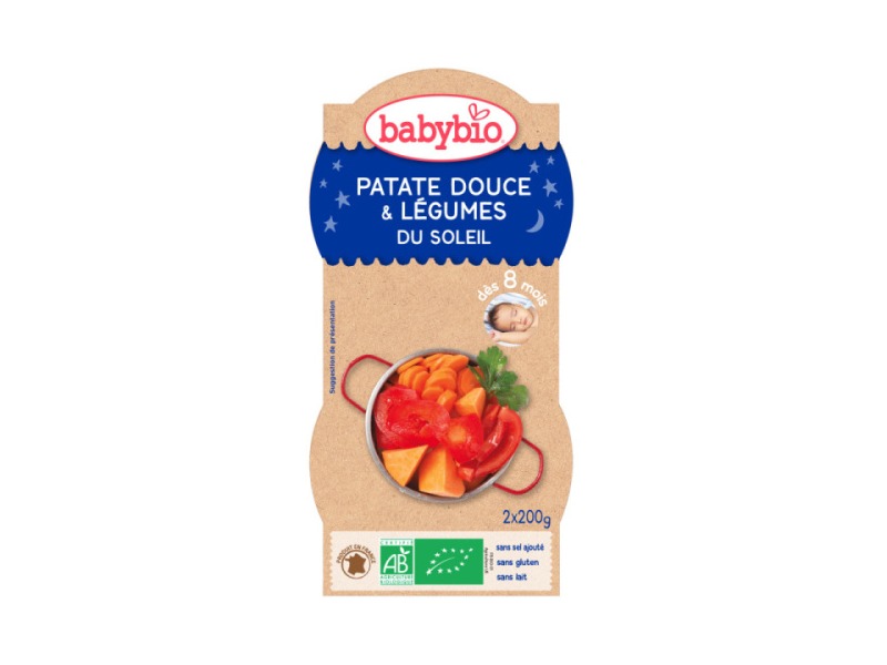 Levně BabyBio večerní menu sladké brambory s letní zeleninou 2x200g