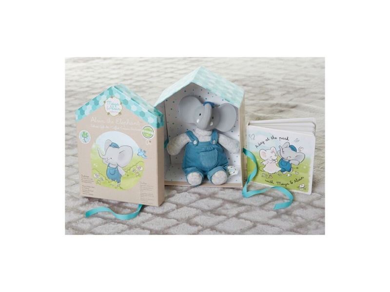 Levně Meiya&Alvin Dárkový set DELUXE knížka + hračka sloník Alvin