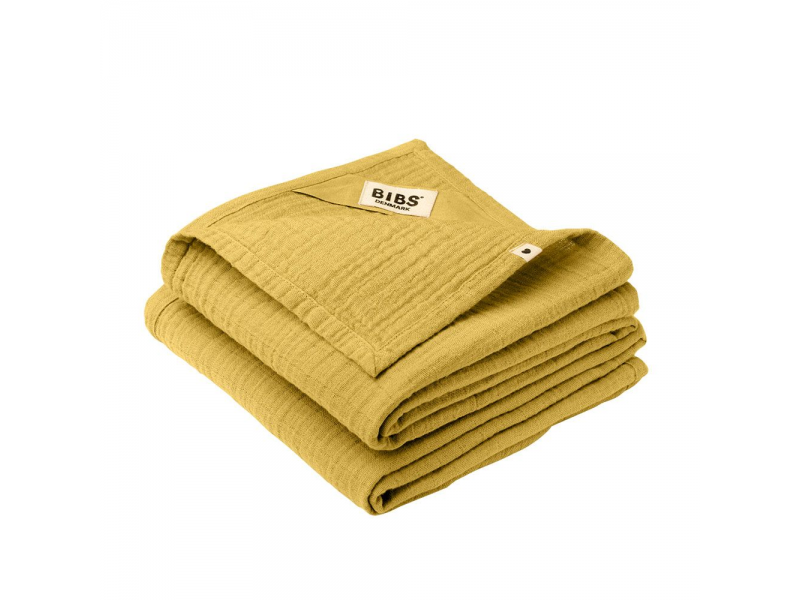 Levně Bibs mušelínové plenky z BIO bavlny 2ks, 70x70 cm - Mustard