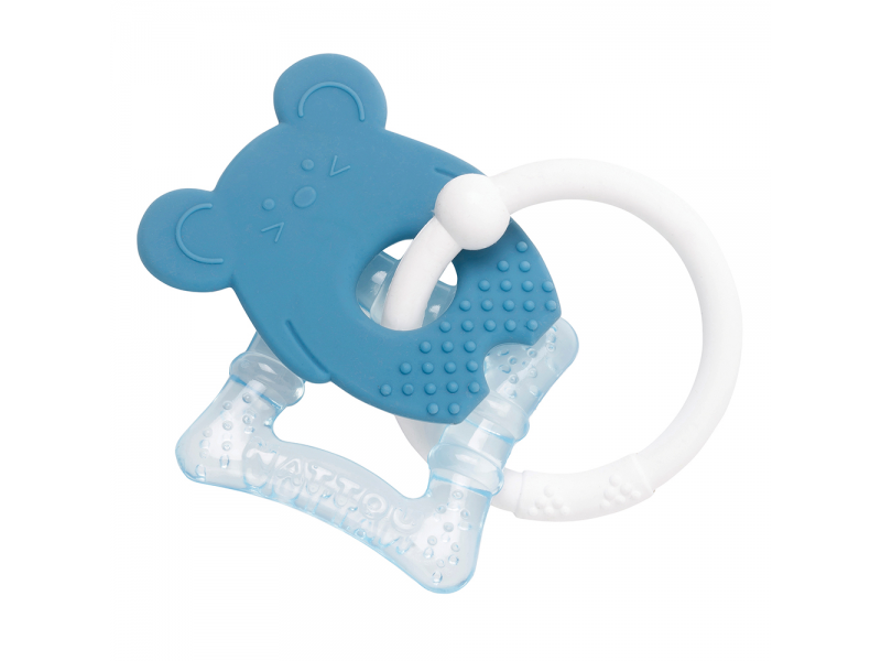 Levně NATTOU Kousátko silikonové s chladící částí bez BPA modrá myška