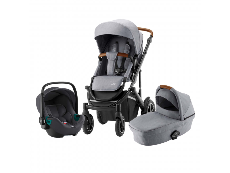 Britax Römer Set 3v1 kočárek Smile III + hl. korba + autosedačka Baby Safe 3 I-SIZE, Frost Grey/Brown