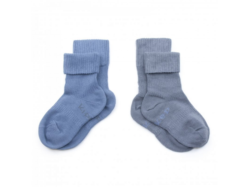 Levně KipKep ponožky Stay-on-Socks 12-18m 2páry Denim Blue