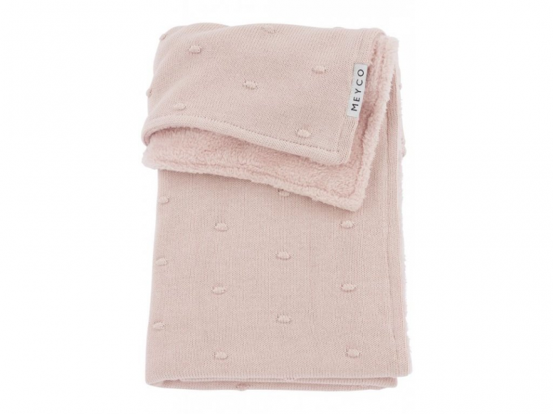 Levně Meyco deka do kočárku/kolébky fleece Mini Knots 75x100 cm soft pink