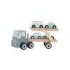 Little Dutch Dřevěný autopřepravník + 4 autíčka