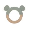 Lässig 4babies Kousátko Ring Wood/Silicone Little Chums cat
