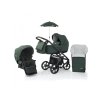 Prestige 3 Active 6v1 podvozek grey/hnědá rukojeť + sada FERN (ZELENÁ - sed.část, hl.korba, taška, fusak, slunečník)