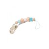 Bo Jungle řetízek na dudlík B-PACIFIER WOOD Blue