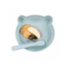 Bo Jungle silikonový talíř s přísavkou Bear Pastel Blue