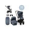 Easywalker Set XL kočárek kombinovaný Harvey3 Steel Blue s příslušenstvím  (moskytiéra a přebalovací taška)