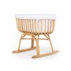 Childhome Kolébka ratanová 90x70cm + matrace + potah Jersey Off White