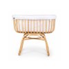 Childhome Kolébka ratanová 90x70cm + matrace + potah Jersey Off White