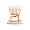 Childhome Kolébka ratanová 90x70cm + matrace + potah Jersey Off White