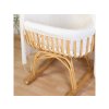 Childhome Kolébka ratanová 90x70cm + matrace + potah Jersey Off White