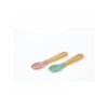 Citron Sada 2 bambusových lžiček, Zelená-Pudrově Růžová
