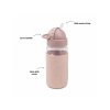 DONE BY DEER Easy-grip láhev s brčkem Elphee - růžová