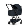 Joolz Aer2 Cot Front Side View Right With Sunhood Dark Navy Blue