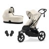 Cybex AVI SPIN BLACK Seashell Beige | light beige + korba Cot S + adaptéry